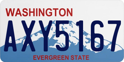 WA license plate AXY5167