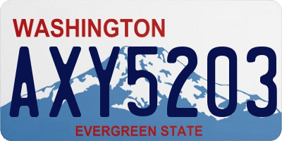 WA license plate AXY5203