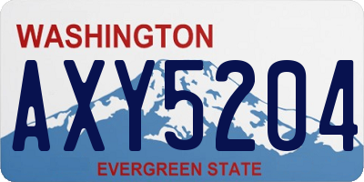 WA license plate AXY5204