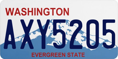 WA license plate AXY5205