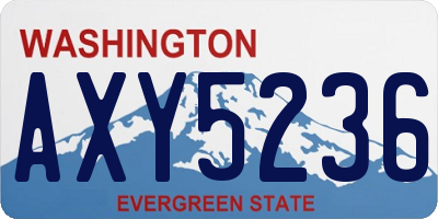 WA license plate AXY5236