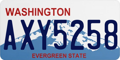 WA license plate AXY5258