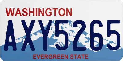 WA license plate AXY5265