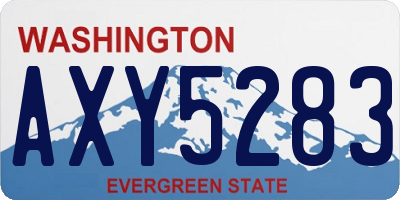 WA license plate AXY5283