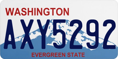 WA license plate AXY5292