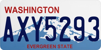 WA license plate AXY5293
