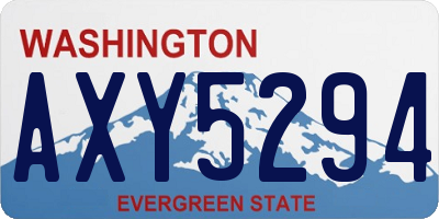 WA license plate AXY5294