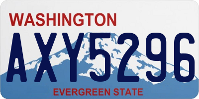 WA license plate AXY5296