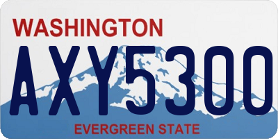 WA license plate AXY5300