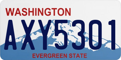 WA license plate AXY5301