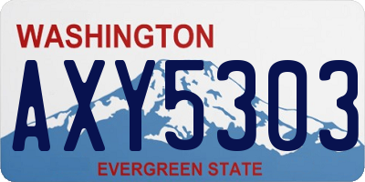 WA license plate AXY5303
