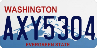 WA license plate AXY5304