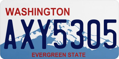 WA license plate AXY5305