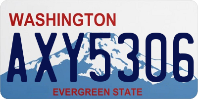 WA license plate AXY5306