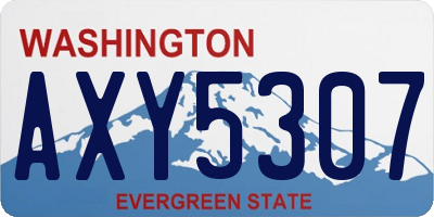 WA license plate AXY5307