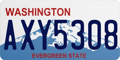 WA license plate AXY5308