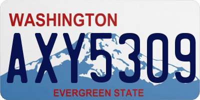 WA license plate AXY5309