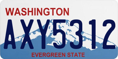 WA license plate AXY5312