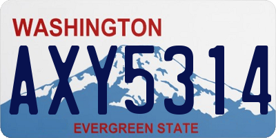 WA license plate AXY5314