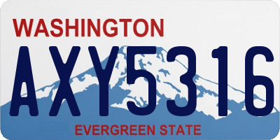 WA license plate AXY5316