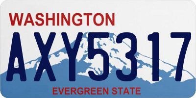 WA license plate AXY5317