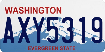 WA license plate AXY5319