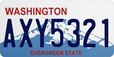 WA license plate AXY5321