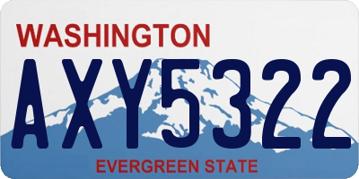 WA license plate AXY5322