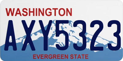 WA license plate AXY5323
