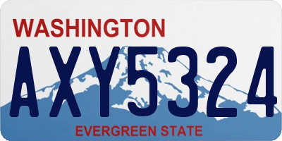 WA license plate AXY5324