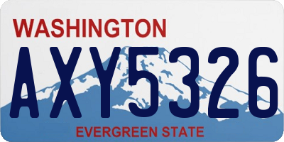 WA license plate AXY5326