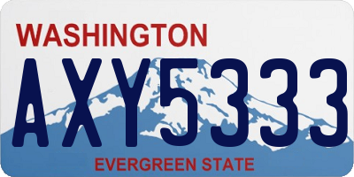 WA license plate AXY5333