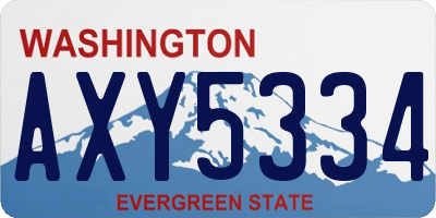 WA license plate AXY5334