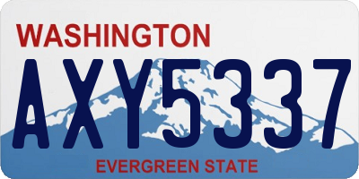 WA license plate AXY5337