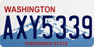 WA license plate AXY5339
