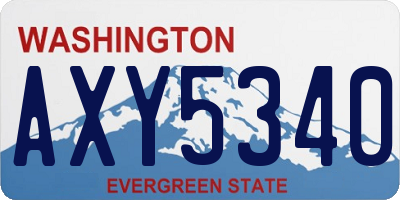 WA license plate AXY5340