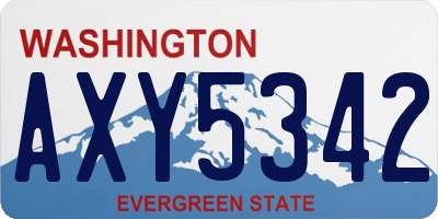 WA license plate AXY5342