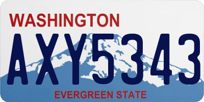 WA license plate AXY5343
