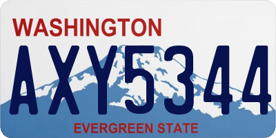 WA license plate AXY5344