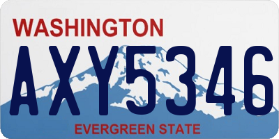 WA license plate AXY5346