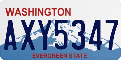 WA license plate AXY5347
