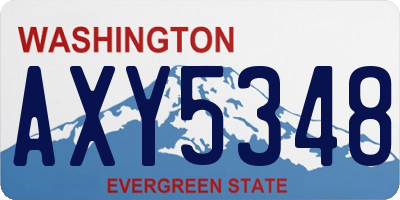 WA license plate AXY5348