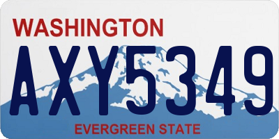 WA license plate AXY5349