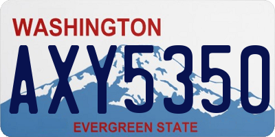 WA license plate AXY5350