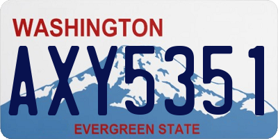 WA license plate AXY5351