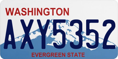 WA license plate AXY5352