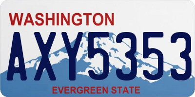 WA license plate AXY5353