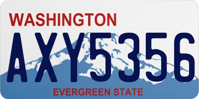 WA license plate AXY5356