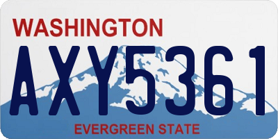 WA license plate AXY5361