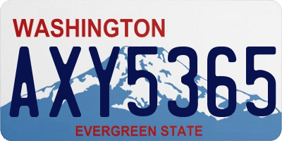 WA license plate AXY5365